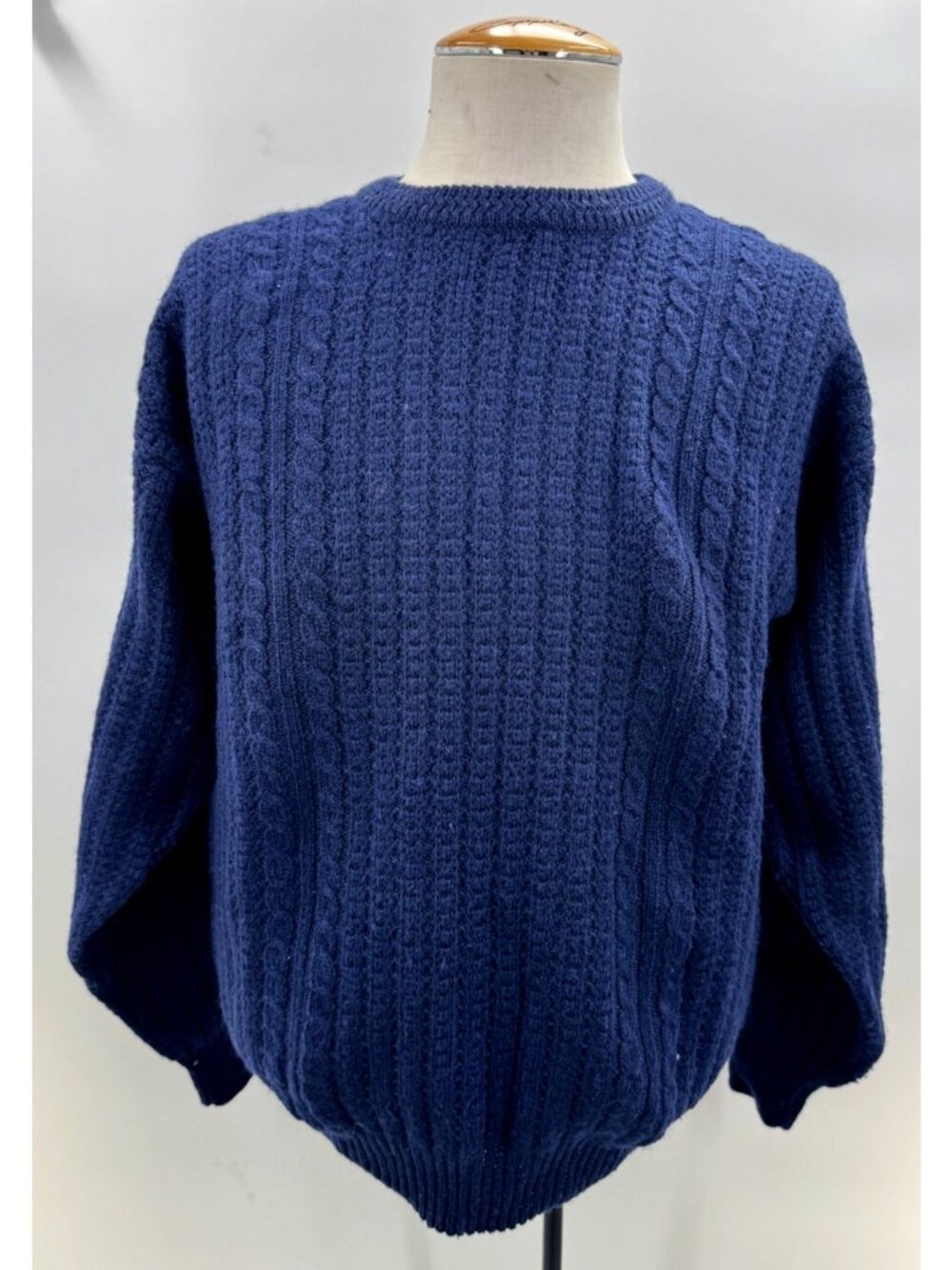Vintage 90s Y2K Yves Saint Laurent YSL Blue Pure Wool Sweater Pullover Men Sz XL